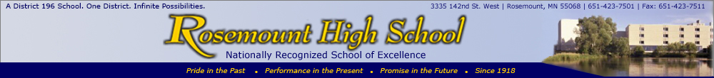 Rosemount High School - Nationally Recognized School of Excellence 